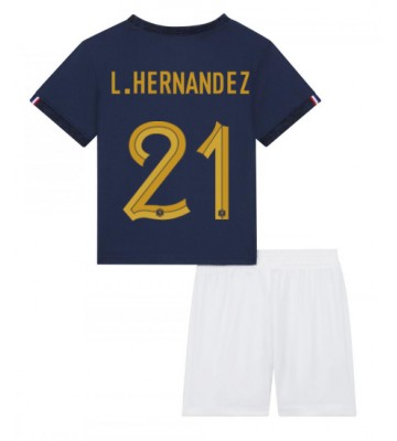 Francja Lucas Hernandez #21 Koszulka Podstawowych Dziecięca MŚ 2022 Krótki Rękaw (+ Krótkie spodenki)